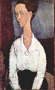 Amedeo Modigliani Portrat der Lunia Czechowska mit weiber Bluse Sweden oil painting artist